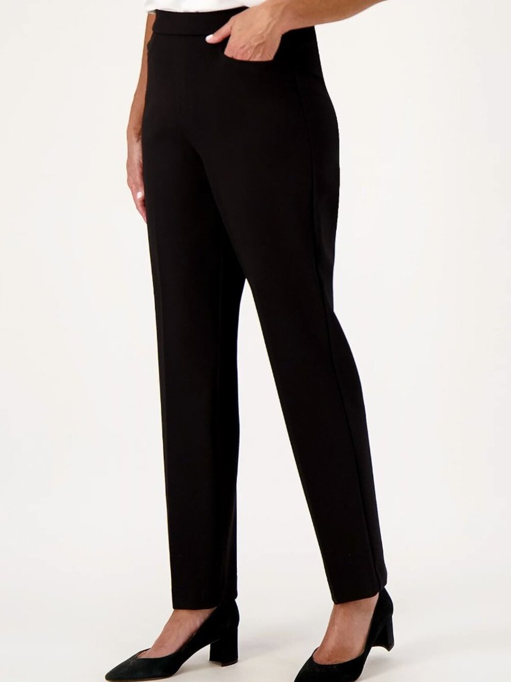 Susan Graver Smart Ponte Knit Slim Leg Pants  16566